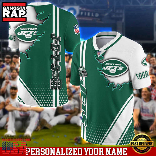 NFL Custom Name New York Jets Team Logo Football Jersey