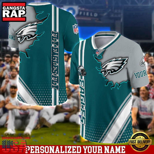NFL Custom Name Philadelphia Eagles Team Logo Football Jersey