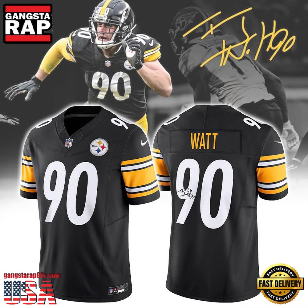 NFL Custom Name Pittsburgh Steelers T J Watt White Game Jersey Football Jersey