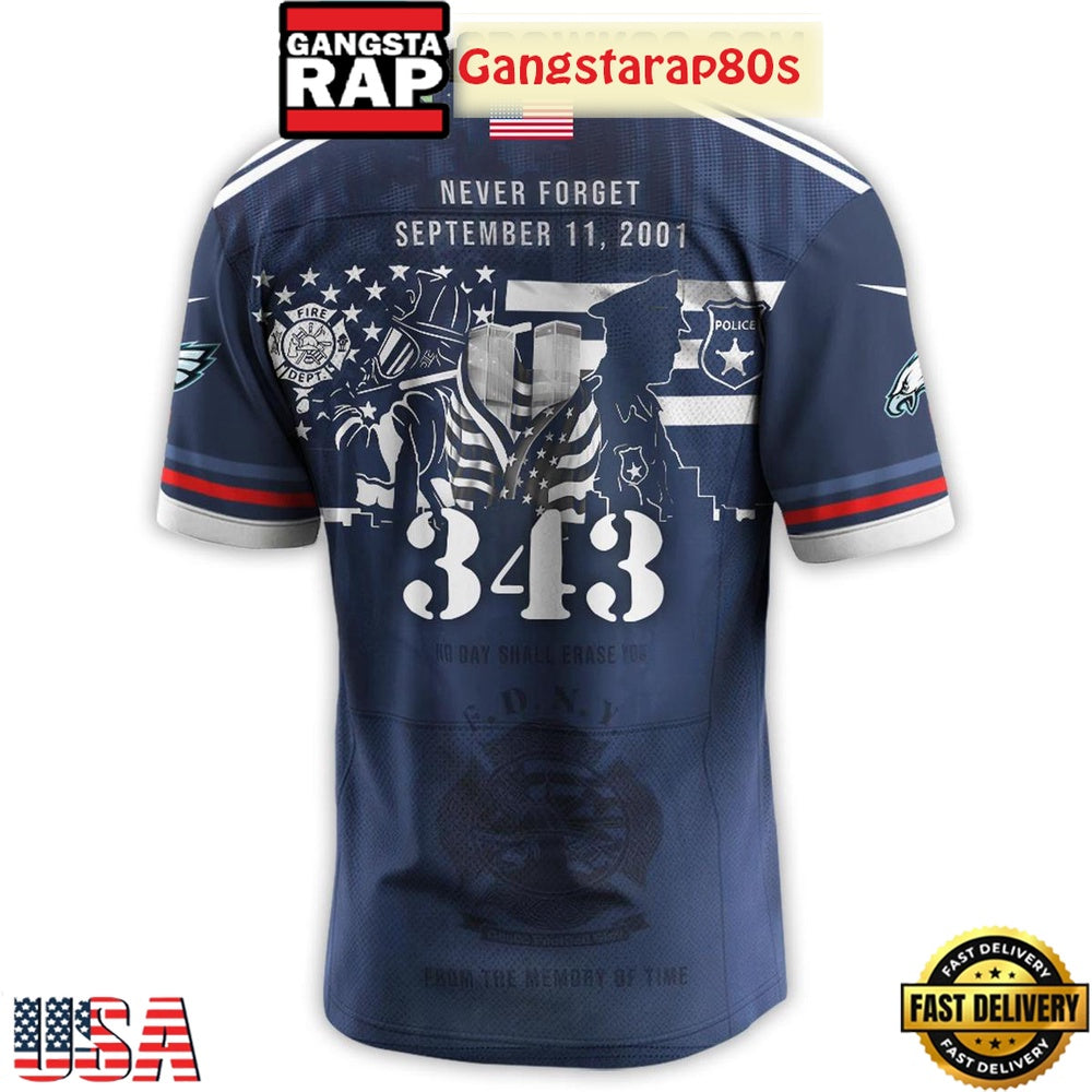 Philadelphia Eagles x Never Forget 9_11 Tribute Football Special Baseball Jersey