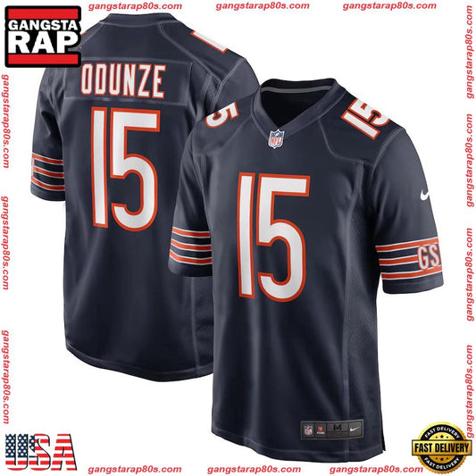 Rome Odunze Navy Chicago Bears Draft First Round Pick Player Game Football Jersey Shirt