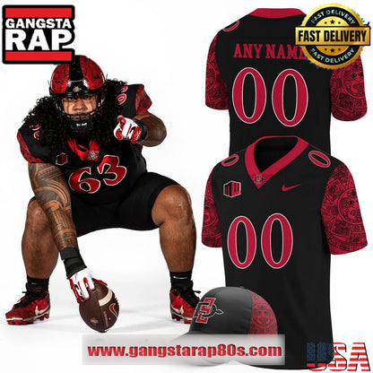 San Diego State Special Edition New Custom Black Football Jersey