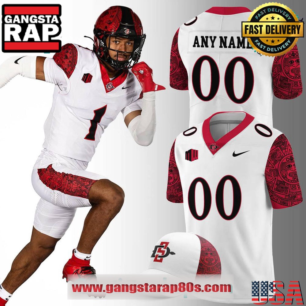 San Diego State Special Edition New Custom White Football Jersey