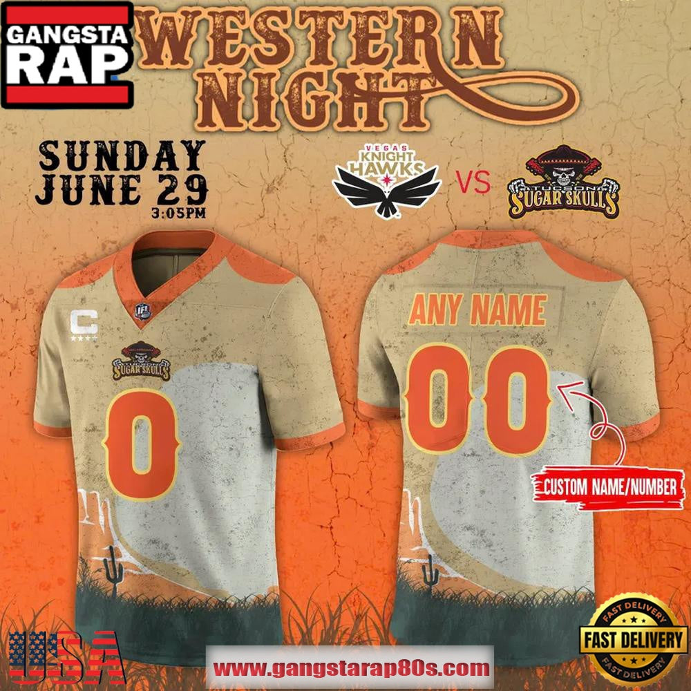 Tucson Sugar Skulls 2025 Western Night Limited Edition Custom Football Jersey