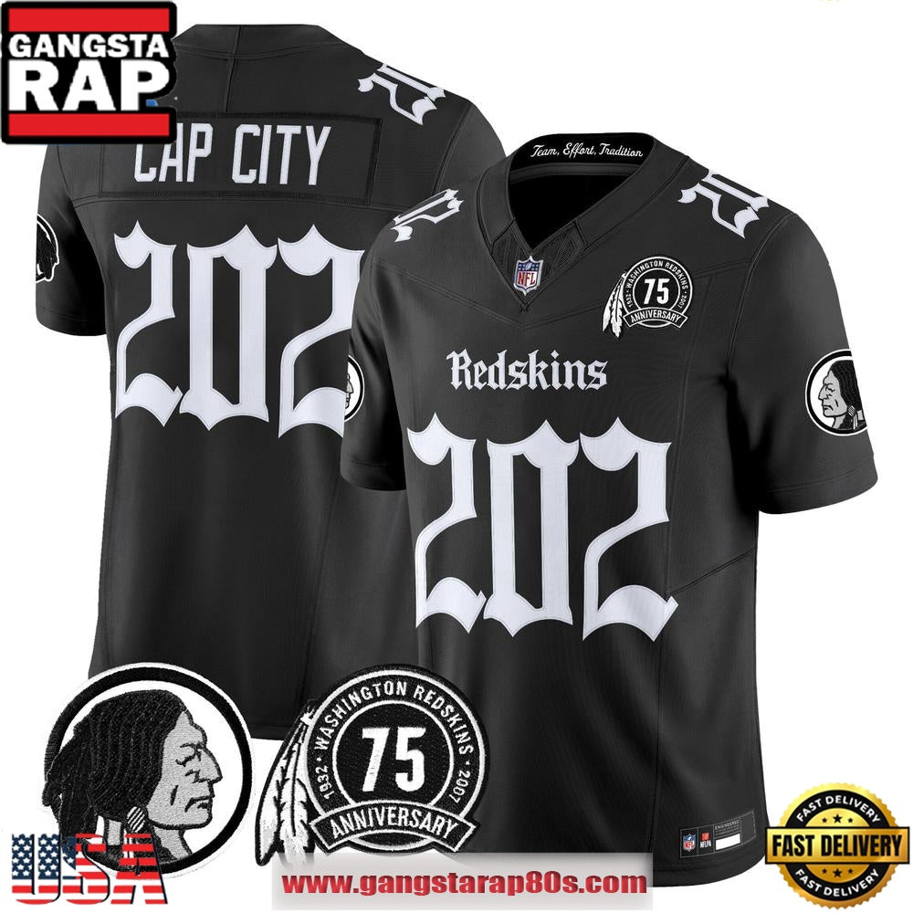 Washington Redskins Gothic Capital Edition Vapor Limited Edition Custom Football Jersey